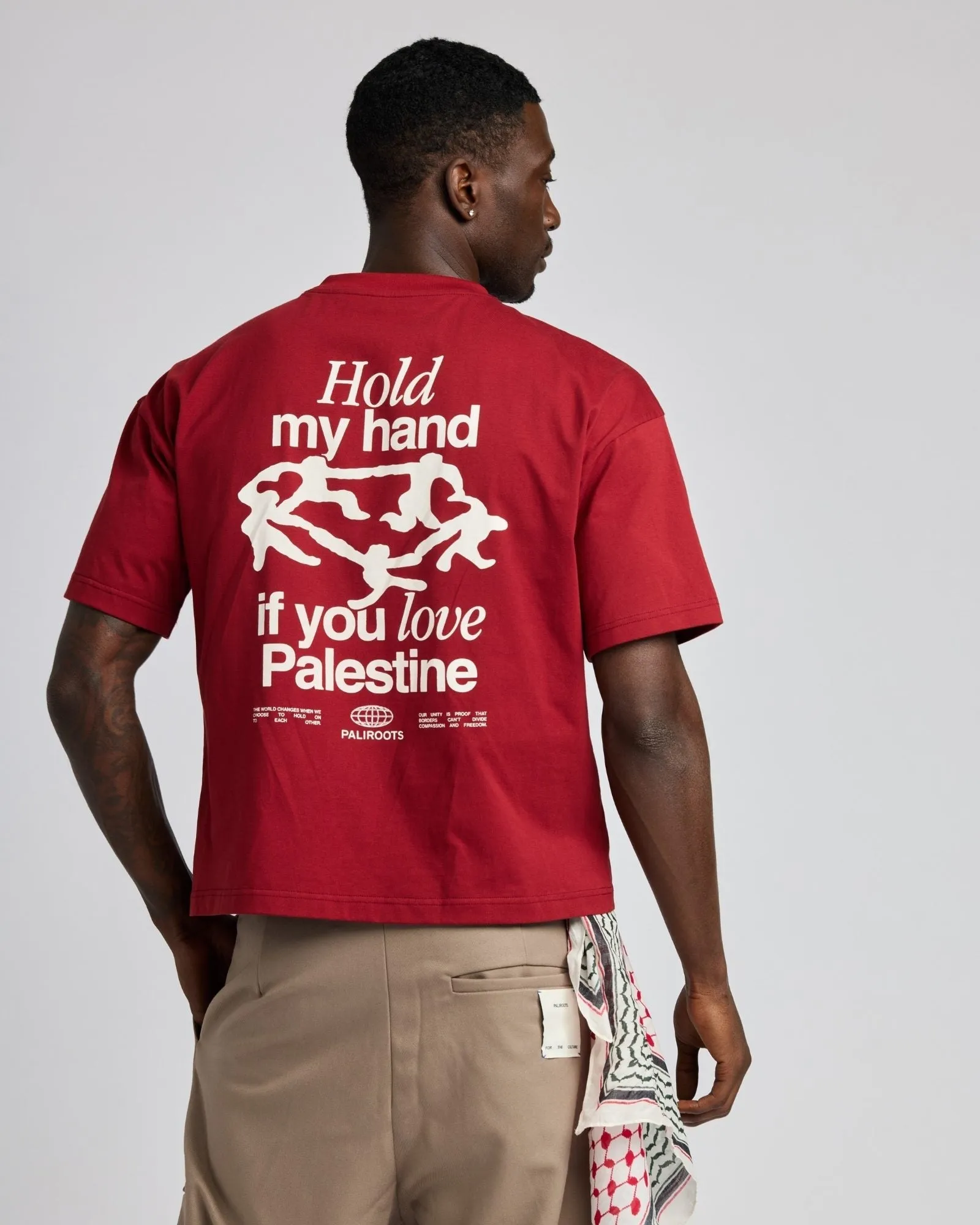Hold My Hand Boxy Tee Burgundy sold by PaliRoots product image thumbnail 5