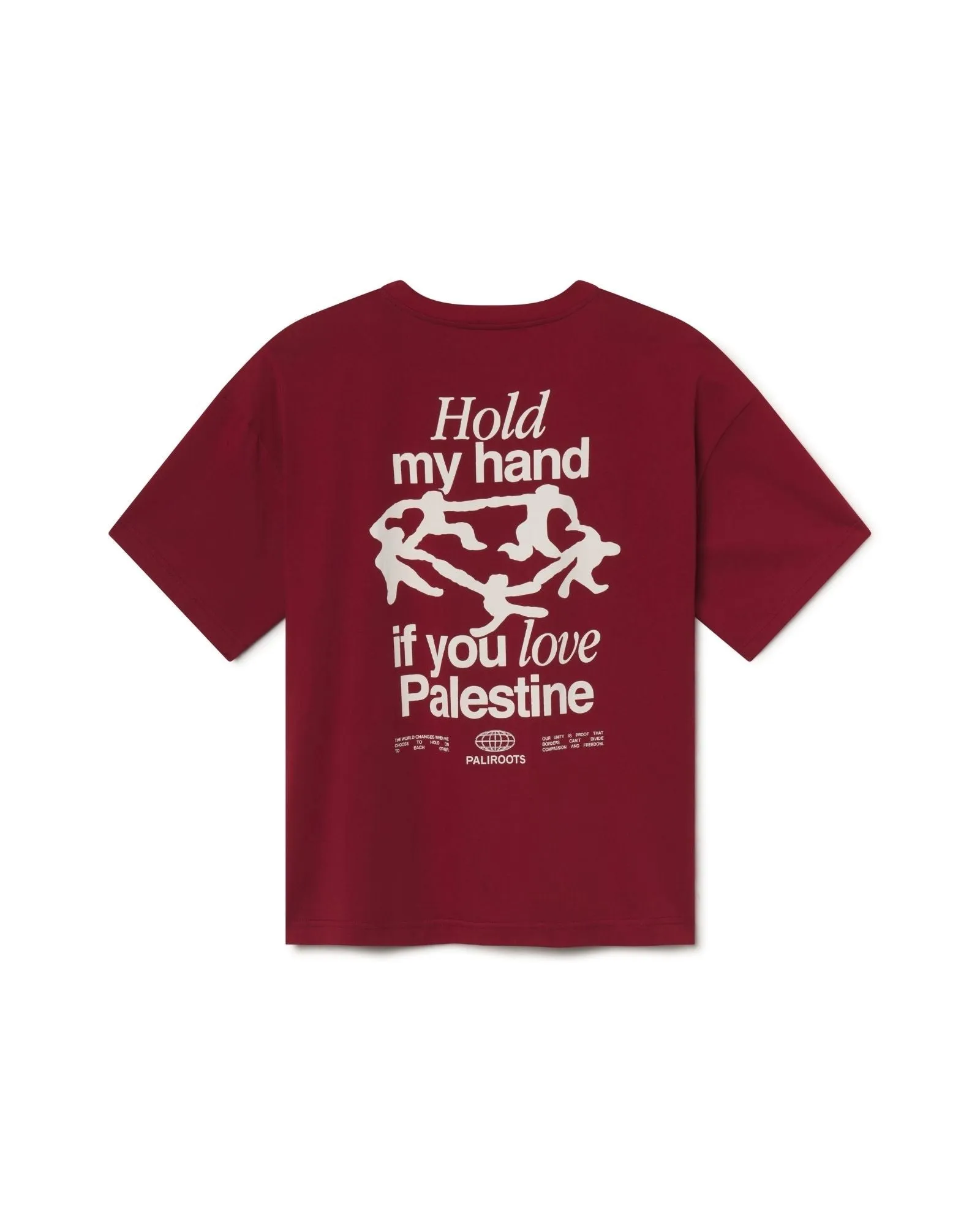 Hold My Hand Boxy Tee Burgundy sold by PaliRoots