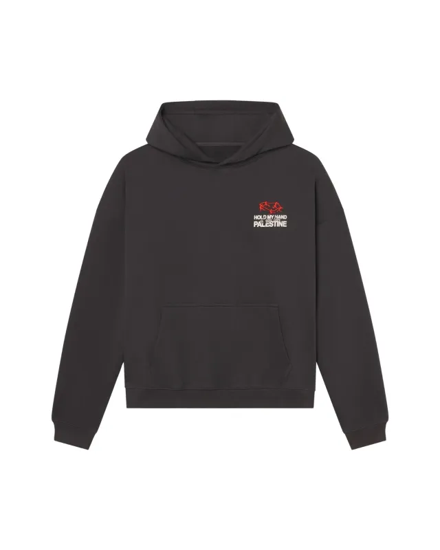 Hold My Hand Hoodie Charcoal made by PaliRoots