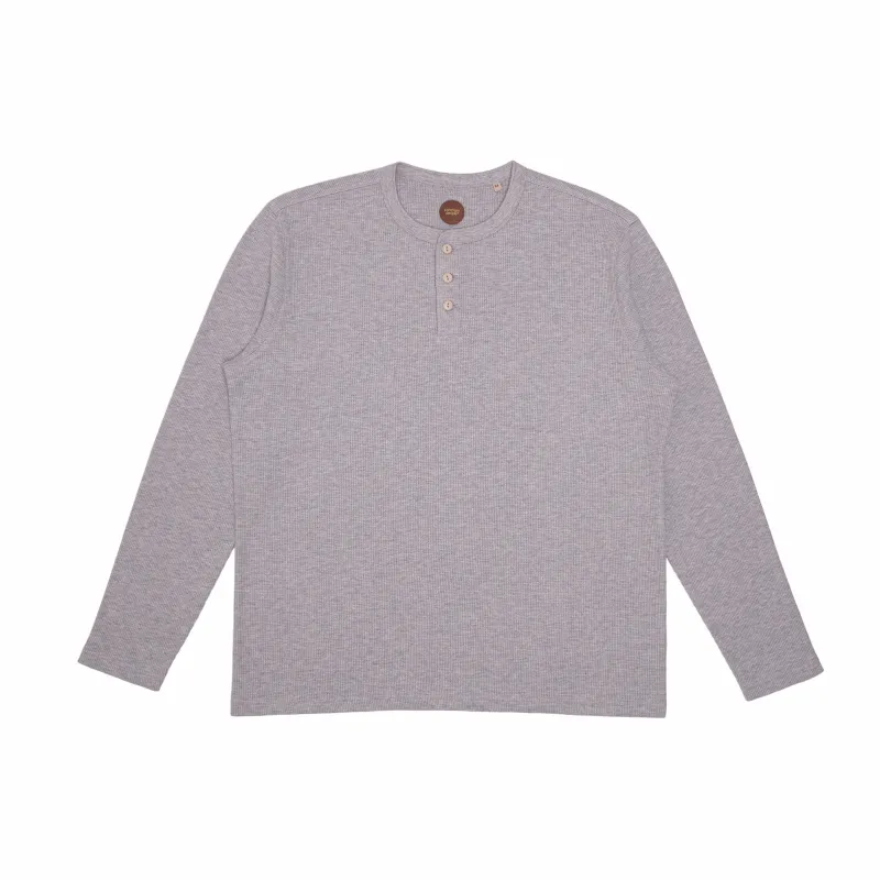 WAFFLE L/SLV HENLEY – GREY sold by Common People