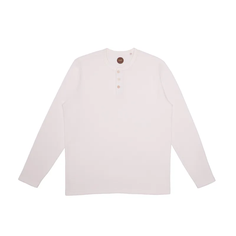 WAFFLE L/SLV HENLEY – ECRU sold by Common People