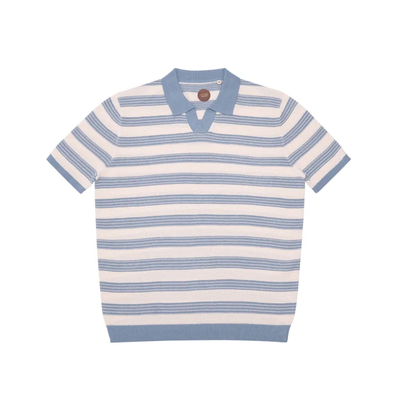 FRY KNITTED POLO SHIRT - BLUE sold by Common People