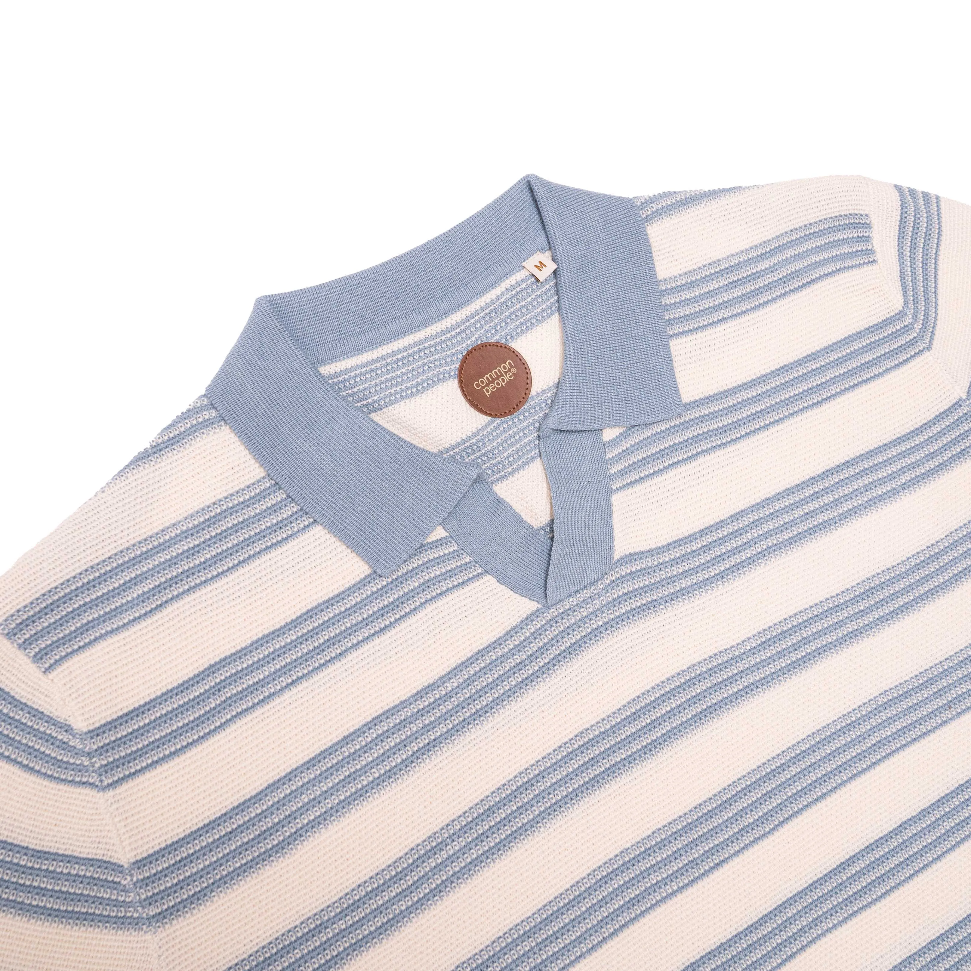FRY KNITTED POLO SHIRT - BLUE sold by Common People product image thumbnail 2