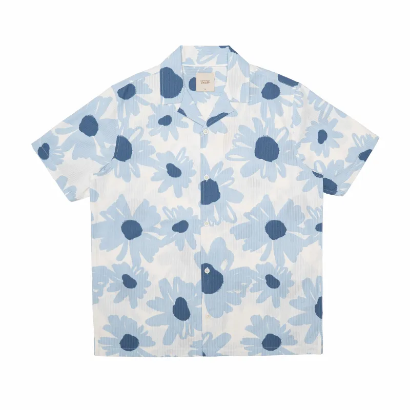 MARCH SEERSUCKER SS SHIRT BLUE made by Common People