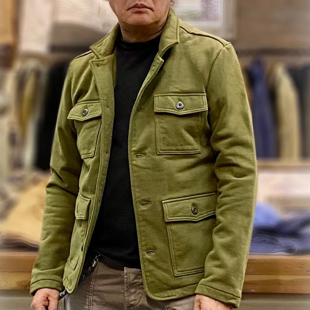BZEN M.3025 BEIJING-AG SLIM FIT HEAVY FLEECE 4 POCKET SHIRT JACKET-460GSM-E0 ARMY GREEN sold by Bzen product image thumbnail 3