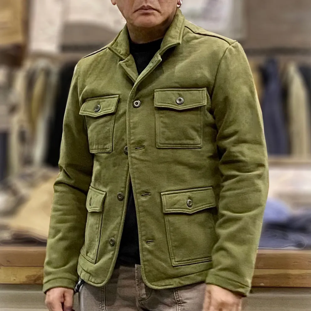 BZEN M.3025 BEIJING-AG SLIM FIT HEAVY FLEECE 4 POCKET SHIRT JACKET-460GSM-E0 ARMY GREEN sold by Bzen product image thumbnail 2