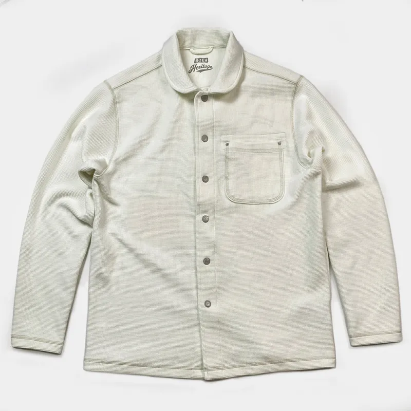 BZEN M.3408 OSHAN-WN REGULAR FIT WAFFLE KNIT SHIRT-410GSM-E0 NATURAL sold by Bzen