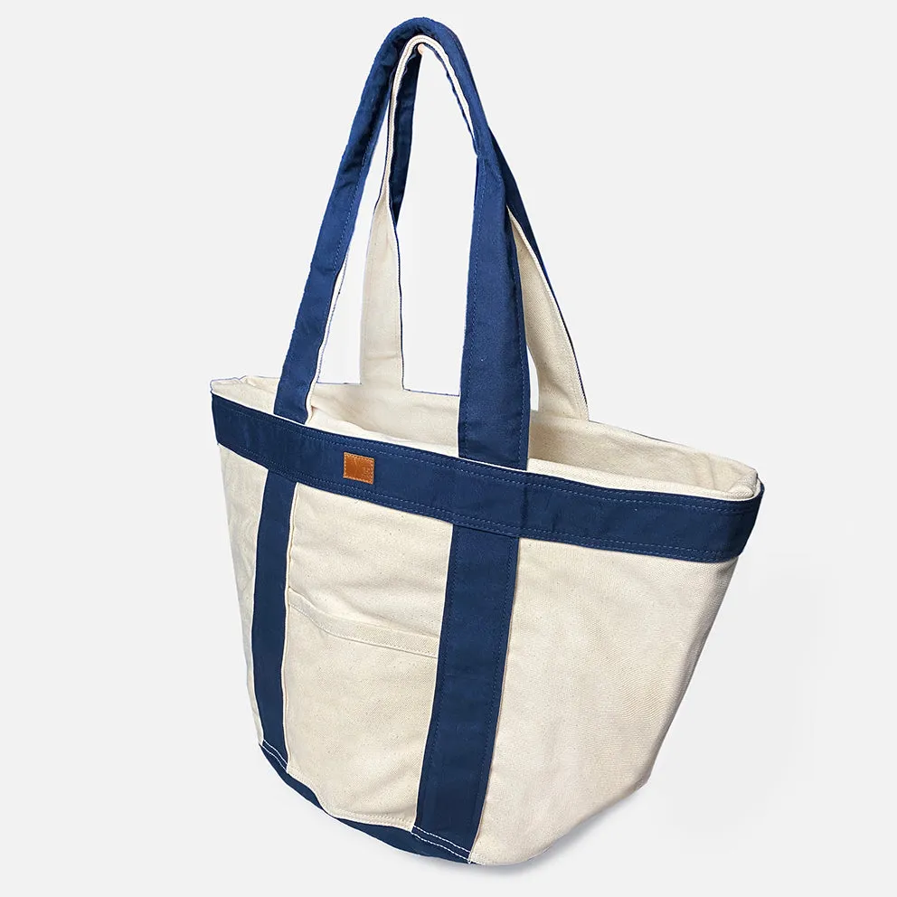 BZEN TOTE24-14ZTN NATURAL CANVAS BODY WITH NAVY TRIM ZIP TOP 24"W x 14"H TOTE BAG-20OZ-NAVY sold by Bzen product image thumbnail 5