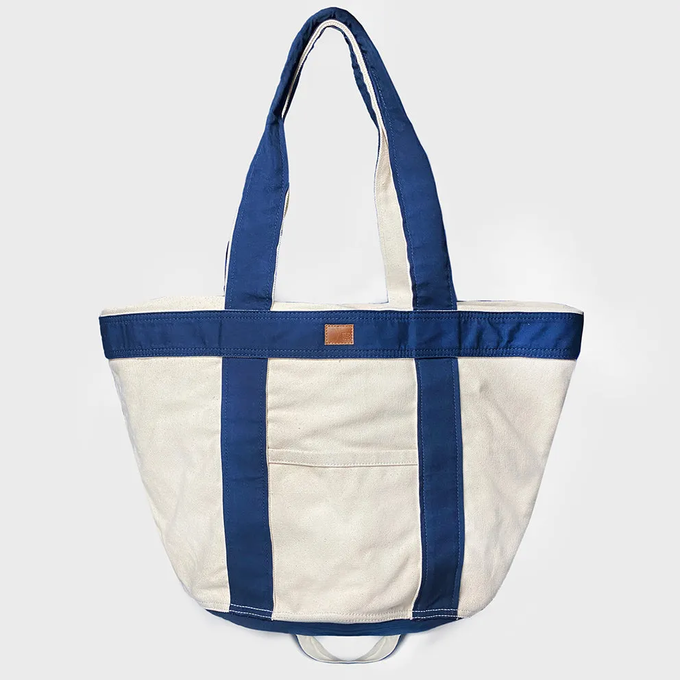 BZEN TOTE24-14ZTN NATURAL CANVAS BODY WITH NAVY TRIM ZIP TOP 24"W x 14"H TOTE BAG-20OZ-NAVY sold by Bzen