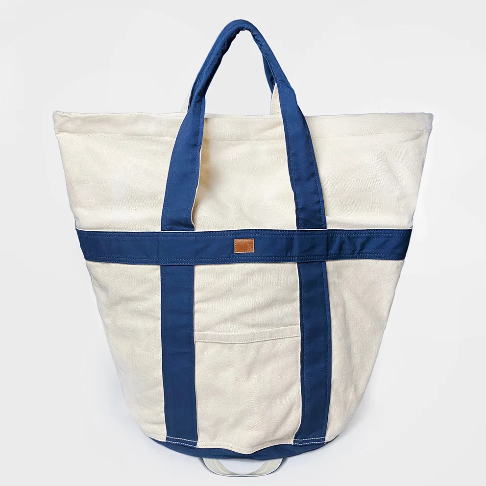 BZEN TOTE24-14ZTN NATURAL CANVAS BODY WITH NAVY TRIM ZIP TOP 24"W x 14"H TOTE BAG-20OZ-NAVY sold by Bzen product image thumbnail 3
