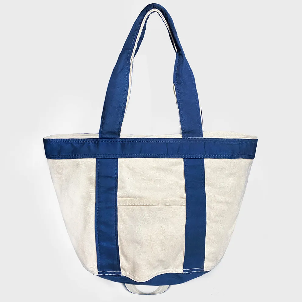 BZEN TOTE24-14ZTN NATURAL CANVAS BODY WITH NAVY TRIM ZIP TOP 24"W x 14"H TOTE BAG-20OZ-NAVY sold by Bzen product image thumbnail 4