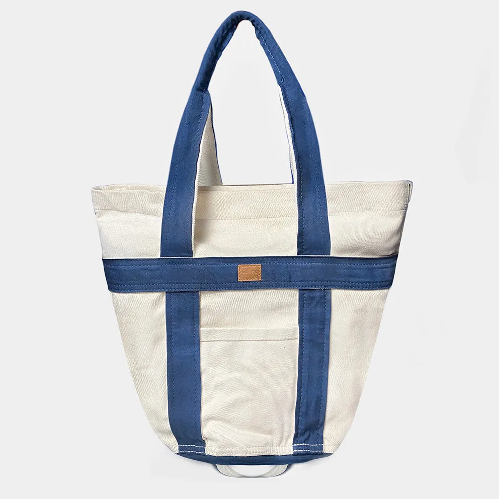 BZEN TOTE16-9ZTN NATURAL CANVAS BODY WITH NAVY TRIM ZIP TOP 16"W x 9"H TOTE BAG-20OZ-NAVY sold by Bzen product image thumbnail 2