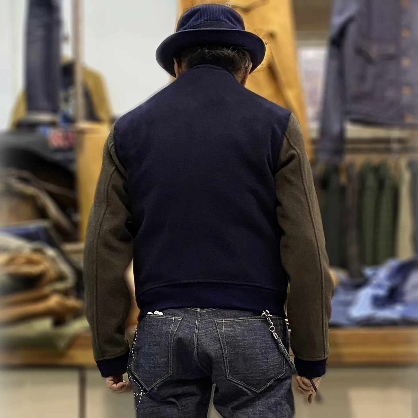 BZEN M.3139RR DESPERADO-VARS REGULAR FIT LINED WOOL BLEND MELTON VARSITY JACKET-800GSM-E0 NAVY sold by Bzen product image thumbnail 4