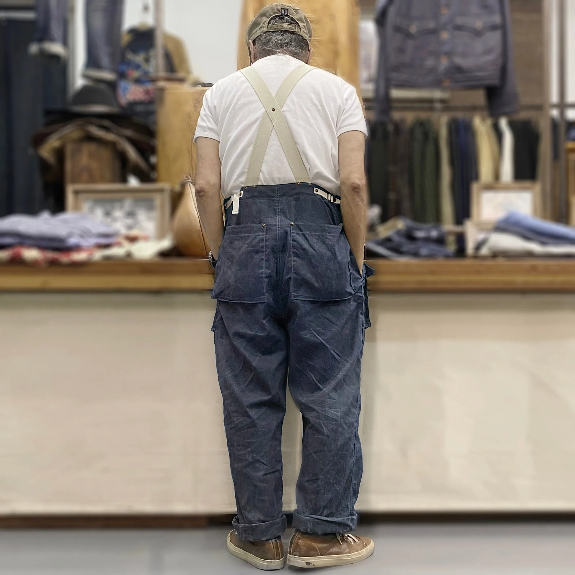 BZEN M.1099 DECKS 9P-WXN UNISEX WAXED RIP STOP USN INSPIRED DUNGAREES-6OZ-WAX NAVY CAUTION:DO NOT WASH sold by Bzen product image thumbnail 4