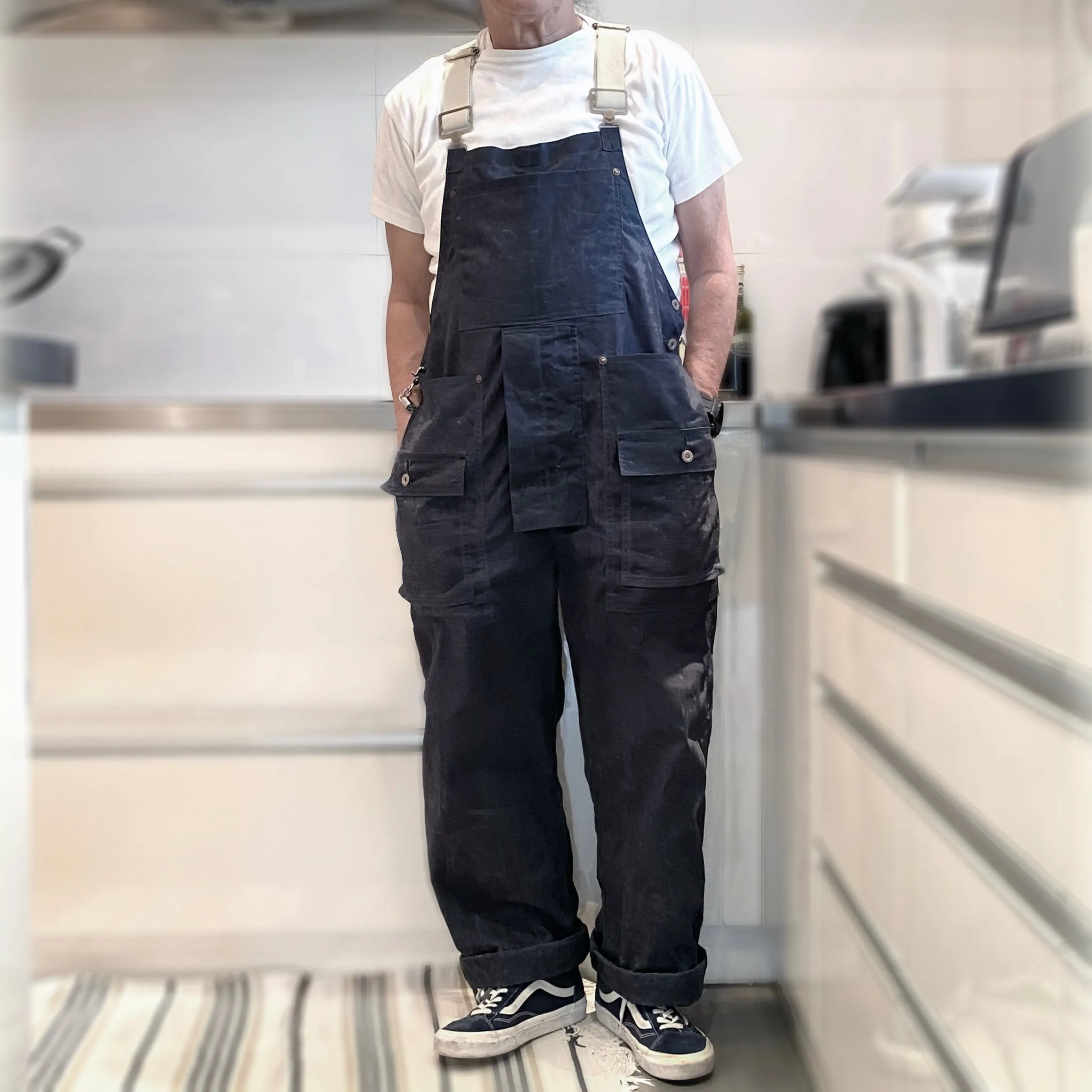 BZEN M.1099 DECKS 9P-WXN UNISEX WAXED RIP STOP USN INSPIRED DUNGAREES-6OZ-WAX NAVY CAUTION:DO NOT WASH sold by Bzen product image thumbnail 3