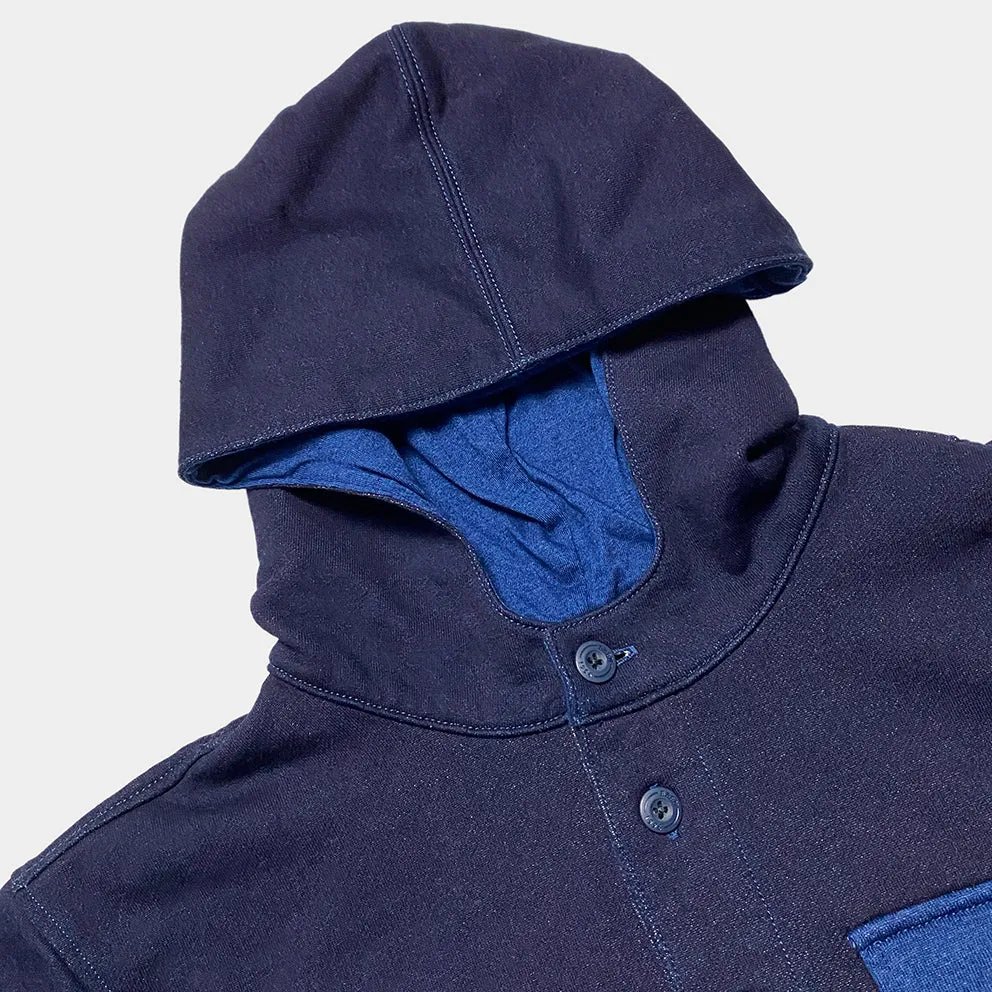BZEN M.3030 AO2-E1 REGULAR FIT 4 BUTTON DARK INDIGO FRENCH TERRY HOODIE WITH 2 FLAP POCKET-360GSM-E1 INDIGO sold by Bzen product image thumbnail 4