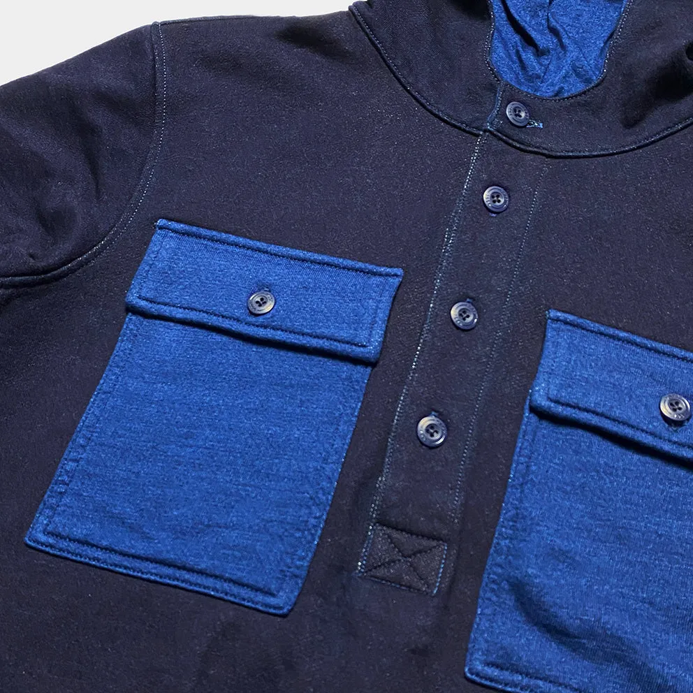 BZEN M.3030 AO2-E1 REGULAR FIT 4 BUTTON DARK INDIGO FRENCH TERRY HOODIE WITH 2 FLAP POCKET-360GSM-E1 INDIGO sold by Bzen product image thumbnail 5