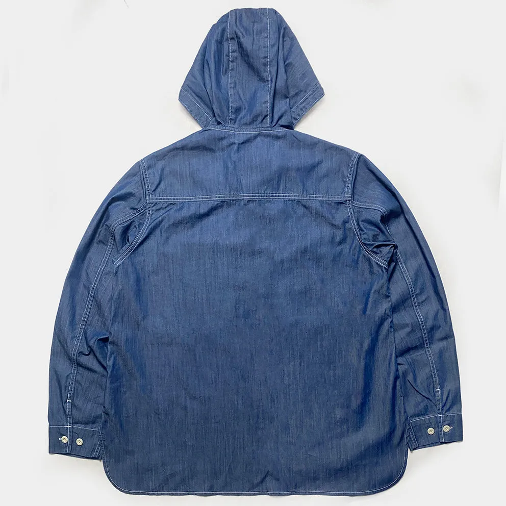 BZEN M.3016 AO2-2P REGULAR FIT 4 BUTTON SMOCK HOODIE COTTON TENCEL WITH 2 FLAP POCKET SHIRT-6OZ-E0 INDIGO sold by Bzen product image thumbnail 4