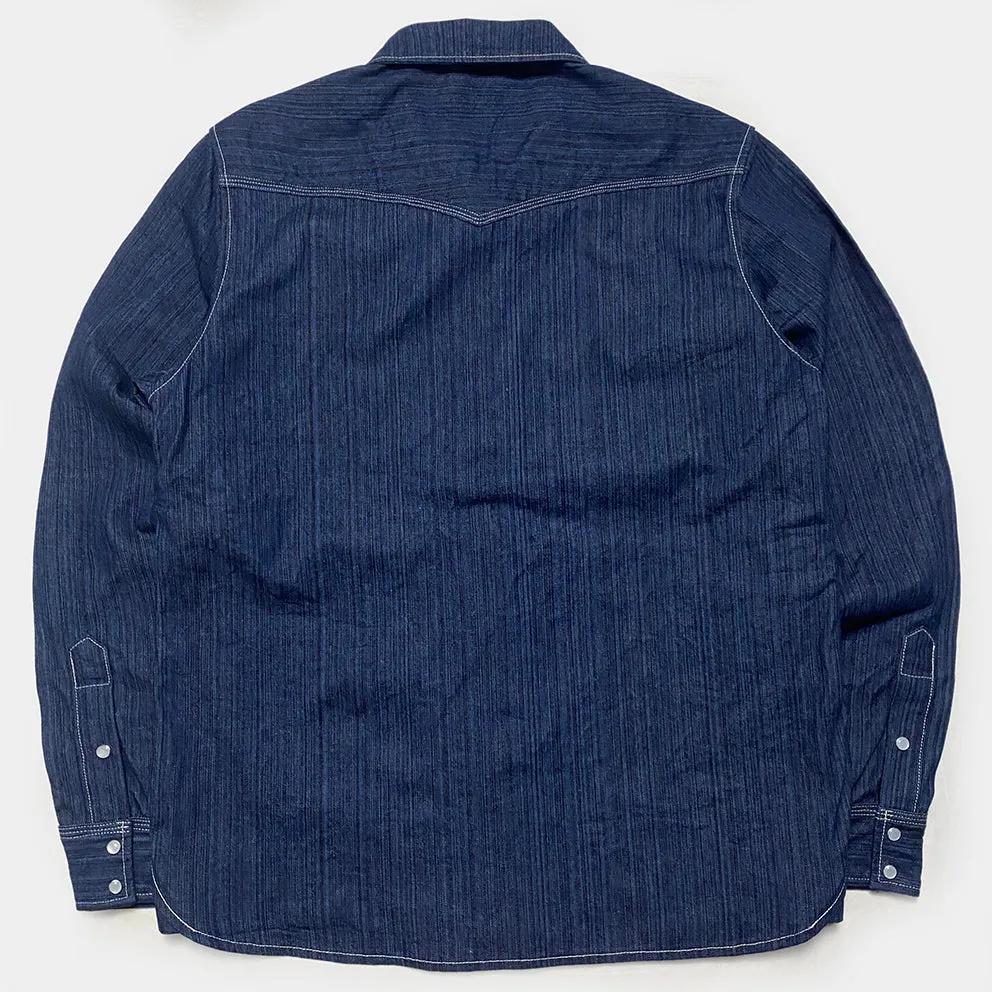 BZEN M.3282 JESSE-HILO REGULAR FIT IRREGULAR INDIGO DYED WESTERN SHIRT-12OZ-HRH INDIGO sold by Bzen product image thumbnail 4