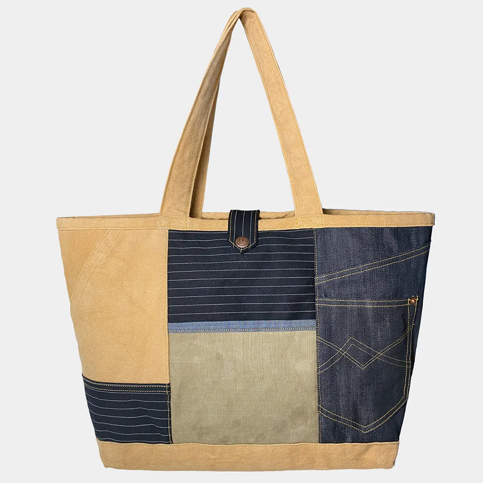 BZEN TOTE20-11CB VEGGIE DYED CANVAS COLOR BLOCK TOTE BAG-14OZ-HRH GOBI sold by Bzen product image thumbnail 4