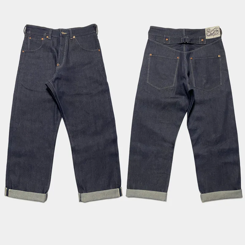 DDL 510 H19 HOMER5-BT RELAX STRAIGHT 5 POCKET BUCKLE BACK WHITE OAK CONE MILLS-12.25OZ BROKEN TWILL SELVEDGE-RAW INDIGO sold by Bzen