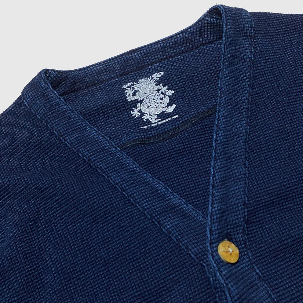 BZEN M.3343R KONIRO REGULAR FIT INDIGO WAFFLE KNIT 2 POCKET 5 BUTTON CARDIGAN-250GSM-E1 INDIGO sold by Bzen product image thumbnail 4