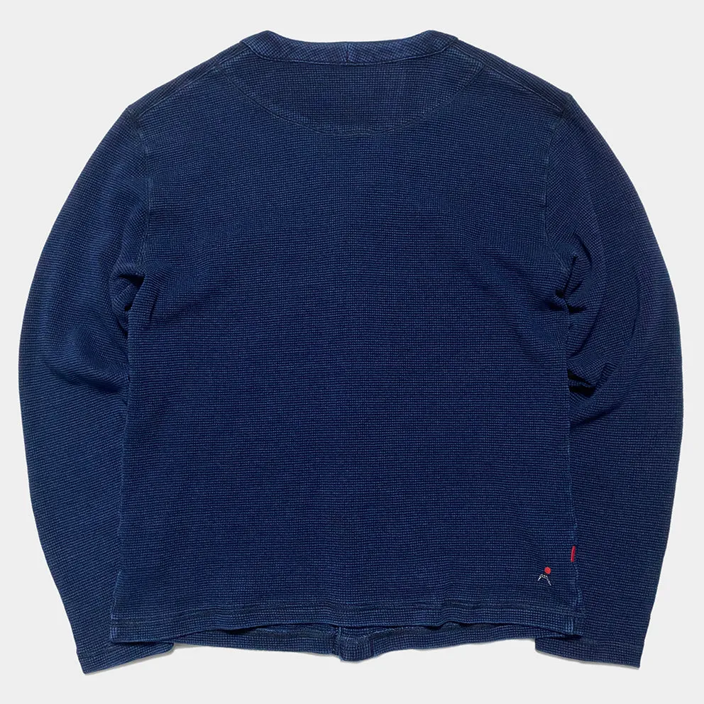 BZEN M.3343R KONIRO REGULAR FIT INDIGO WAFFLE KNIT 2 POCKET 5 BUTTON CARDIGAN-250GSM-E1 INDIGO sold by Bzen product image thumbnail 3