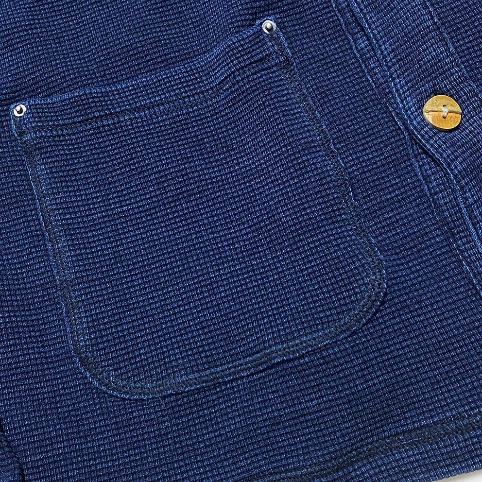BZEN M.3343R KONIRO REGULAR FIT INDIGO WAFFLE KNIT 2 POCKET 5 BUTTON CARDIGAN-250GSM-E1 INDIGO sold by Bzen product image thumbnail 5