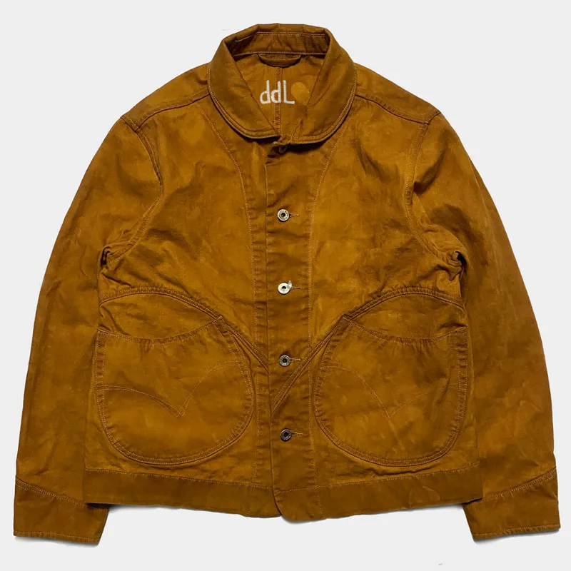 DDL 330R-TYRONE LUCKY-GOLD REGULAR FIT 2 POCKET CHORE JACKET DOUBLE GARMENT DYED-12OZ-GOLD sold by Bzen