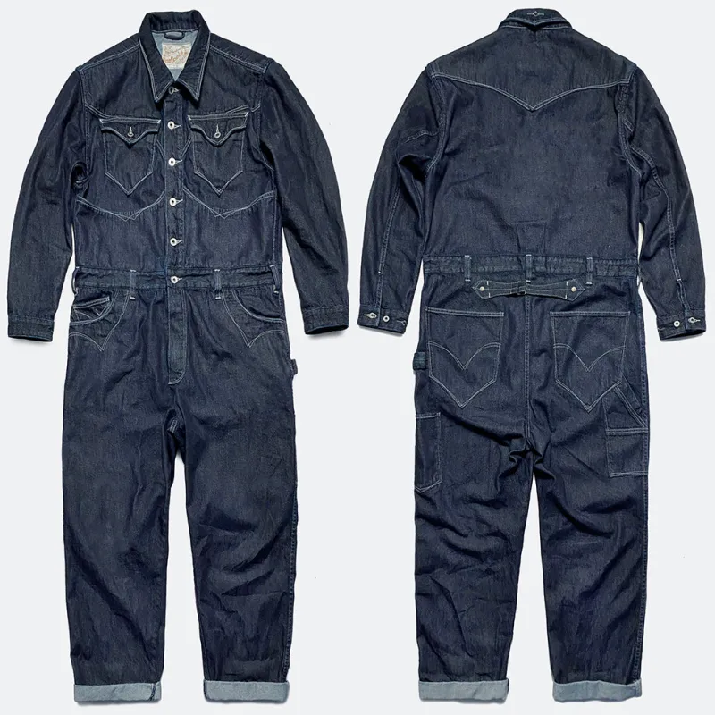 DDL 540 SCOTT-V REGULAR FIT 10 POCKET BUCKLE BACK DENIM COVERALL-13OZ-HRH INDIGO sold by Bzen