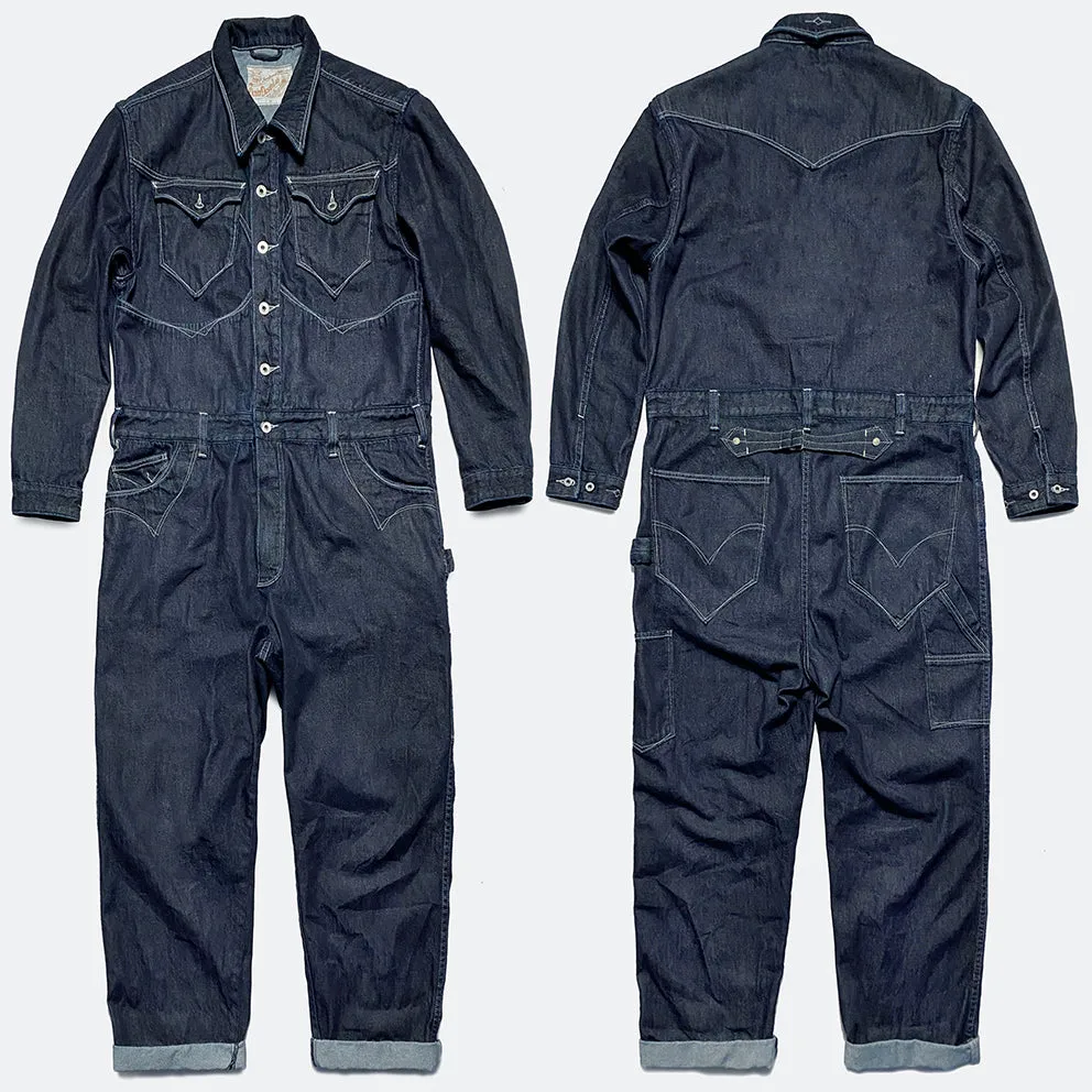 DDL 540 SCOTT-V REGULAR FIT 10 POCKET BUCKLE BACK DENIM COVERALL-13OZ-HRH INDIGO sold by Bzen