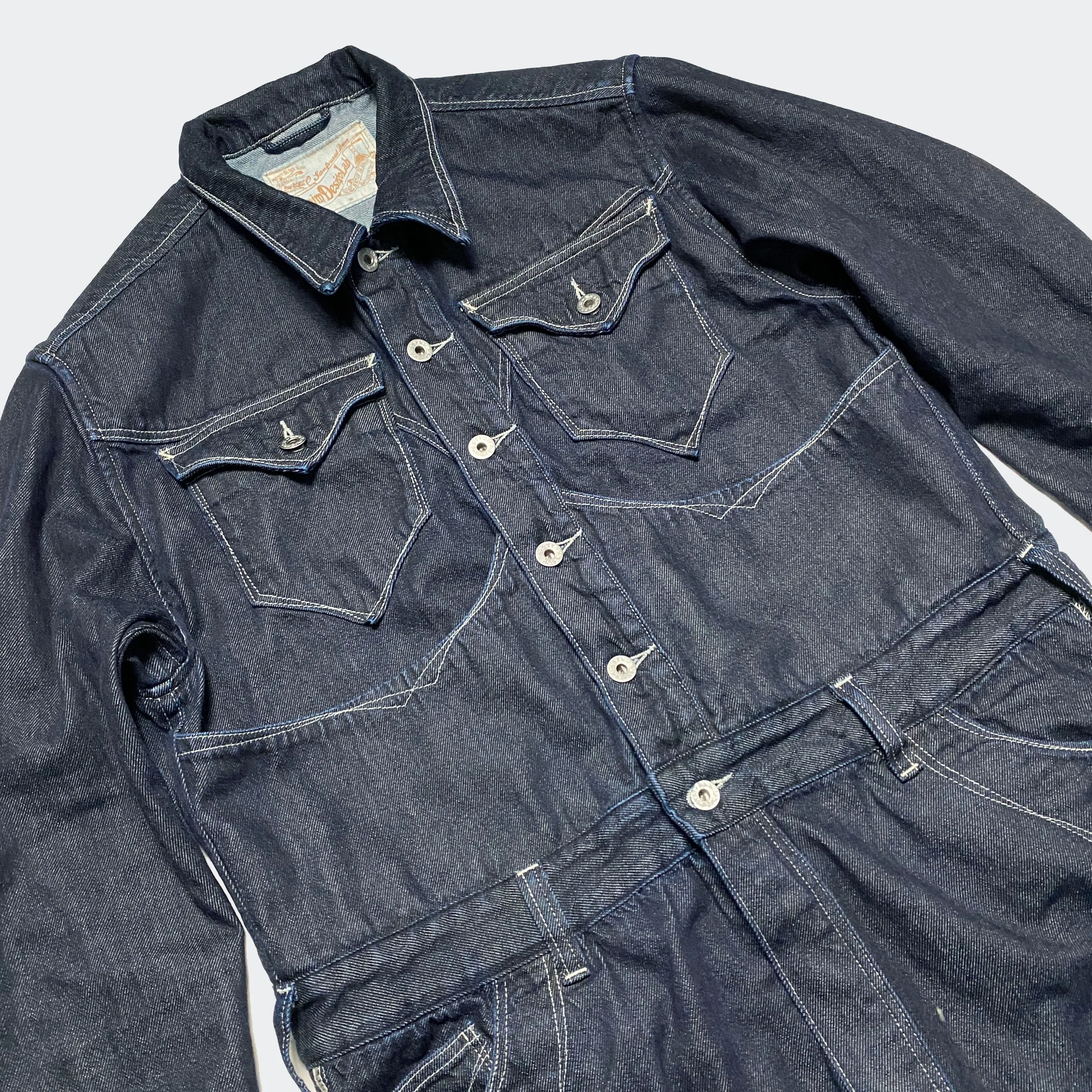 DDL 540 SCOTT-V REGULAR FIT 10 POCKET BUCKLE BACK DENIM COVERALL-13OZ-HRH INDIGO sold by Bzen product image thumbnail 4