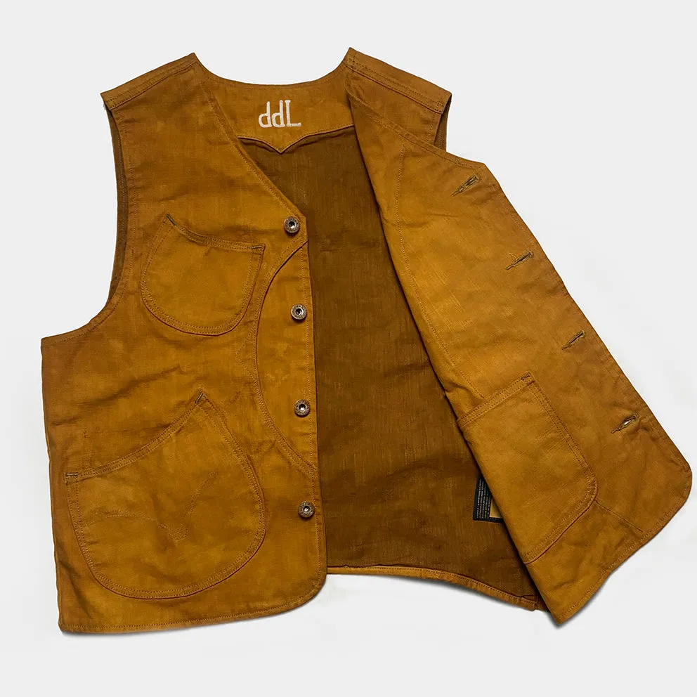 DDL 320R-BRETT2 LUCKY-GOLD REGULAR FIT VINTAGE INSPIRED LINED 6 POCKET CANVAS VEST-12OZ-GOLD sold by Bzen product image thumbnail 4