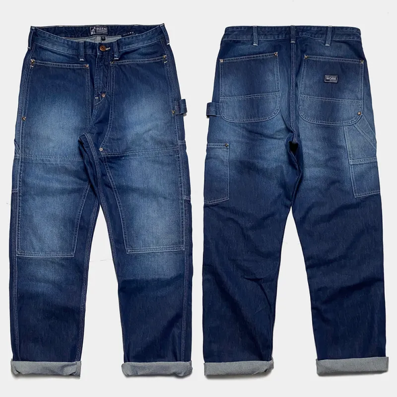 BZEN M.1279 JETHRO-70S DOUBLE PANEL FRONT 6 POCKET 70S BLUE DENIM PAINTER JEAN-13OZ-E0 VINT sold by Bzen