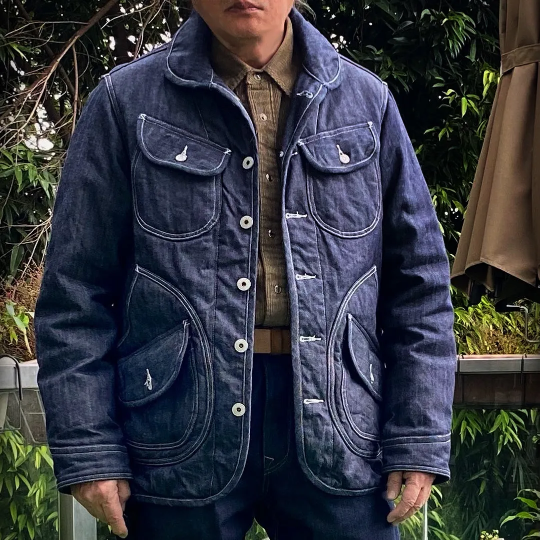 BZEN M.3011L BAKER-WR18 REGULAR FIT 6 POCKET VINTAGE INSPIRED LINED PADDED COMFORT STRETCH DENIM JACKET-12OZ-HRH INDIGO sold by Bzen product image thumbnail 2