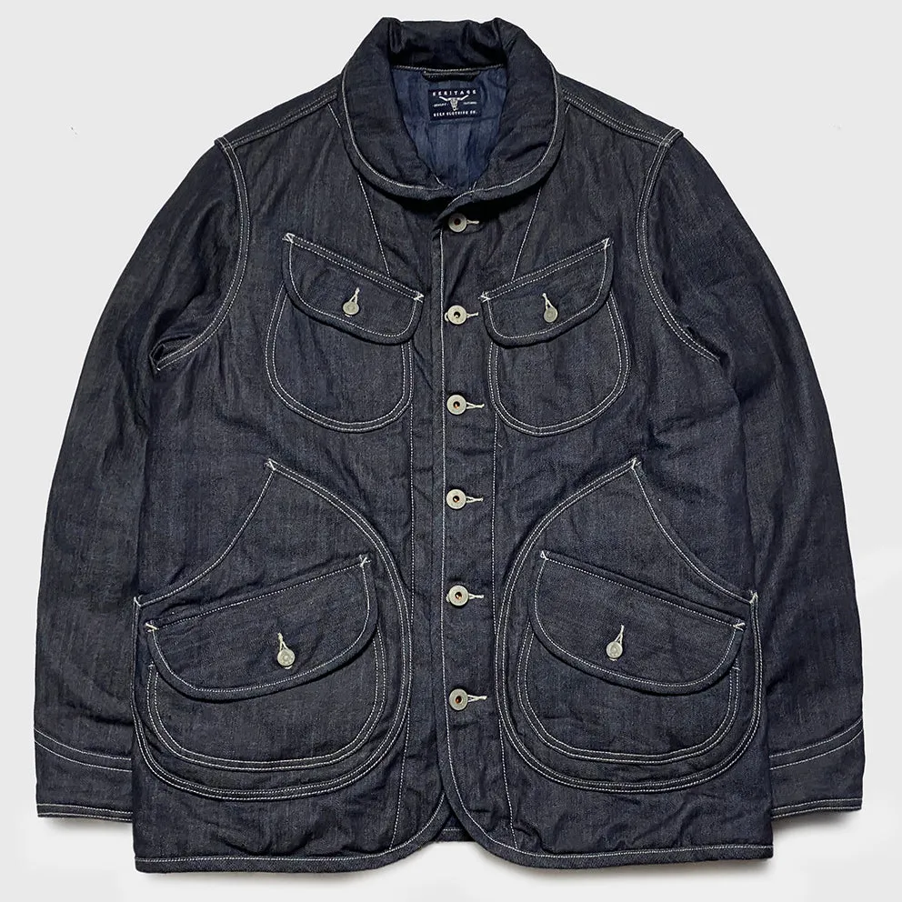 BZEN M.3011L BAKER-WR18 REGULAR FIT 6 POCKET VINTAGE INSPIRED LINED PADDED COMFORT STRETCH DENIM JACKET-12OZ-HRH INDIGO sold by Bzen