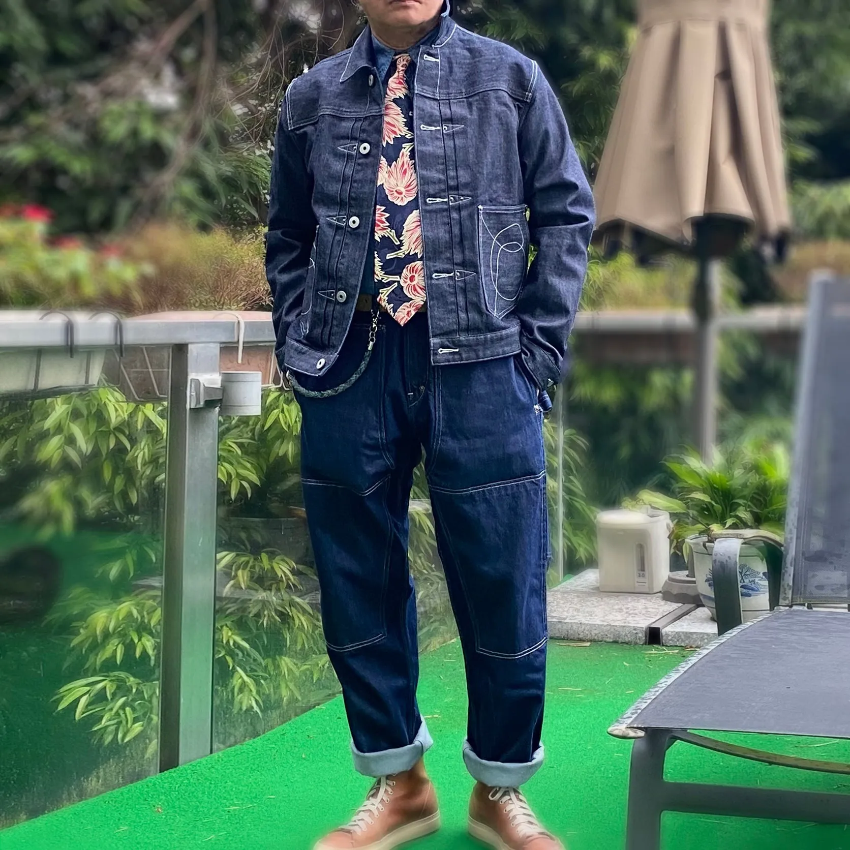 BZEN M.3139RR WAYLON-WR18 REGULAR FIT 4 POCKET COMFORT STRETCH DENIM JACKET WHITE STITCHING-12OZ-HRH INDIGO sold by Bzen product image thumbnail 3