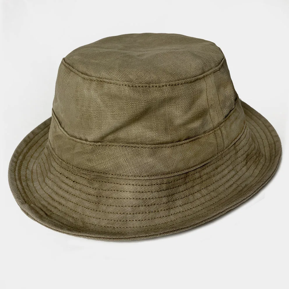 BZEN TOP'o THE MORNIN VEGGIE DYED CANVAS BUCKET HAT-12oz-E0 MOSS GREEN sold by Bzen product image thumbnail 4
