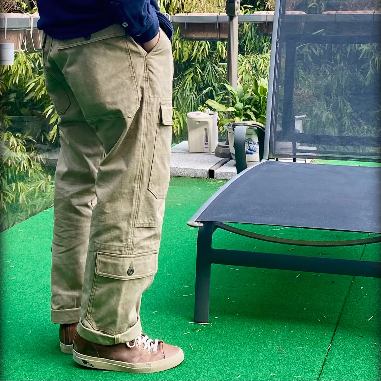 BZEN M.1119R RANGER-MGC8 REGULAR FIT 8 POCKET MILITARY INSPIRED VEGGIE DYED CANVAS CARGO PANT-12.5OZ-E0 MOSS GREEN sold by Bzen product image thumbnail 3