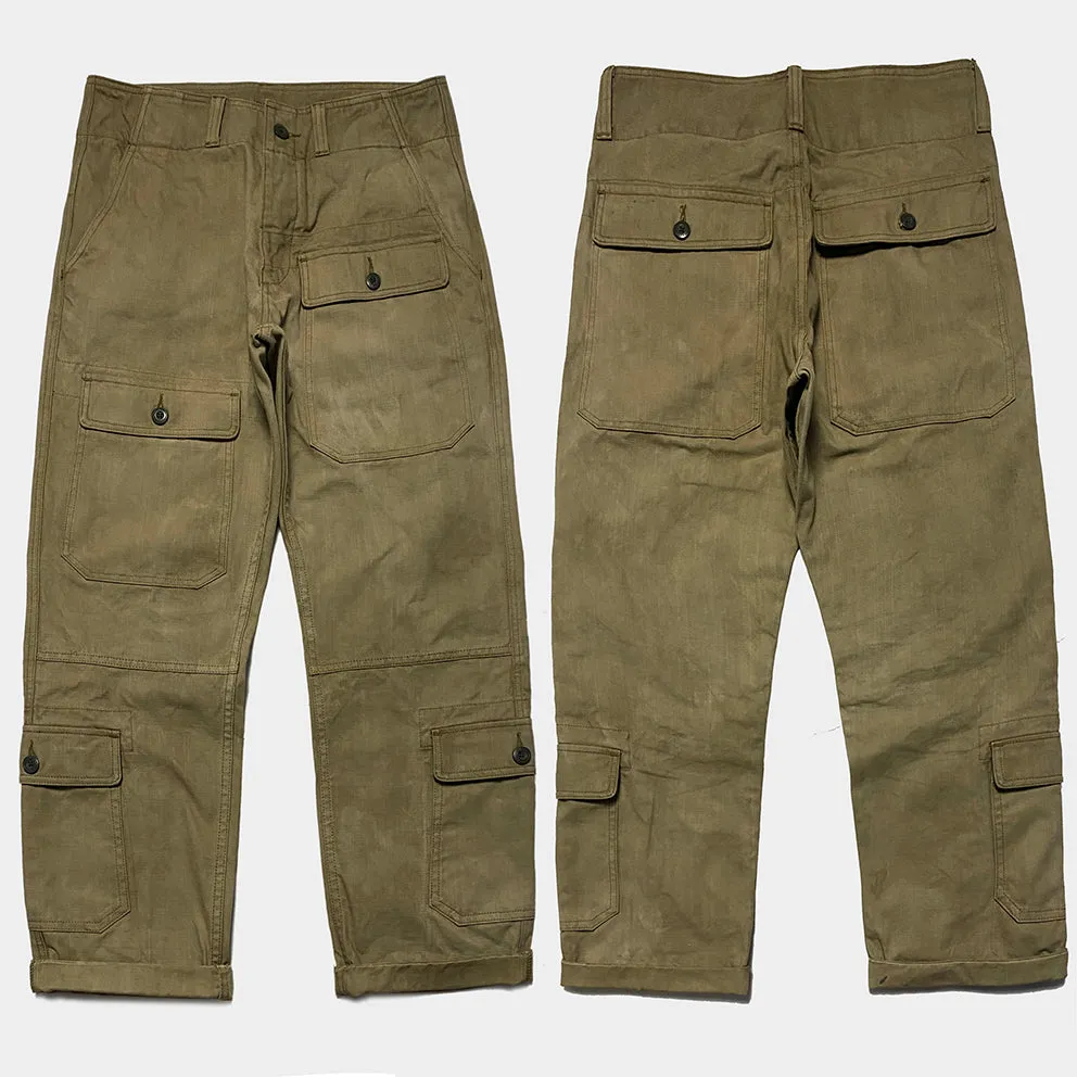 BZEN M.1119R RANGER-MGC8 REGULAR FIT 8 POCKET MILITARY INSPIRED VEGGIE DYED CANVAS CARGO PANT-12.5OZ-E0 MOSS GREEN sold by Bzen