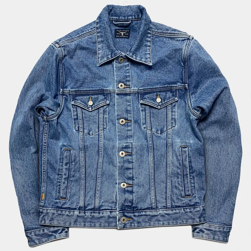 BZEN M.3139RR O'SKOOL REGULAR FIT OF A CLASSIC 4 POCKET TRUCKER STYLE JACKET DEAD STOCK 'AZURE' DENIM GRANITEVILLE MILLS-14.5OZ-E4 VINT sold by Bzen