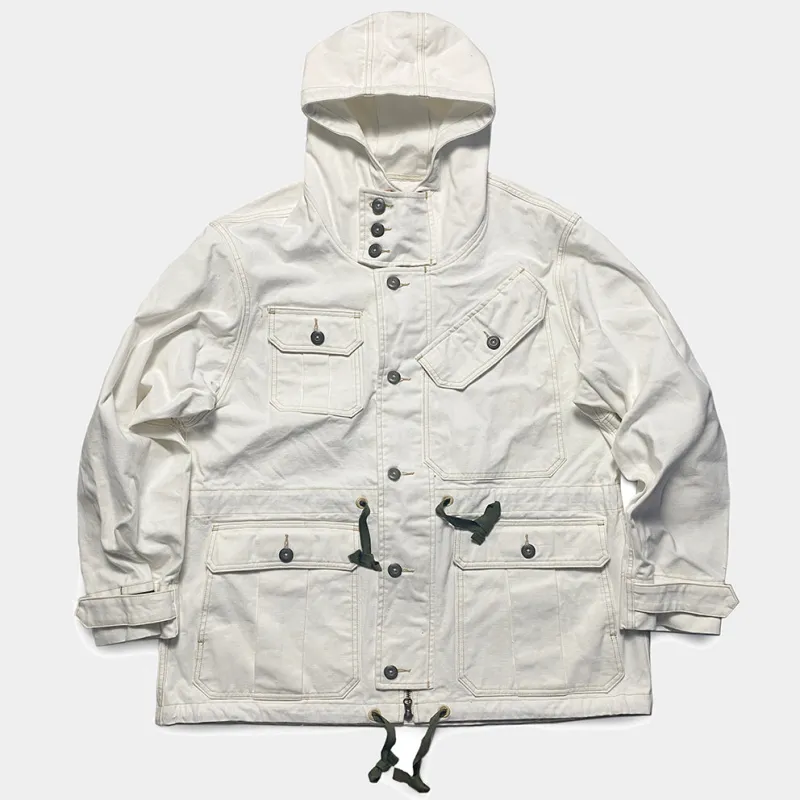 BZEN M.3230R SUTTON-WC RELAX FIT MILITARY INSPIRED 7 POCKET WHITE CANVAS JACKET-12.5OZ-E0 WHITE sold by Bzen