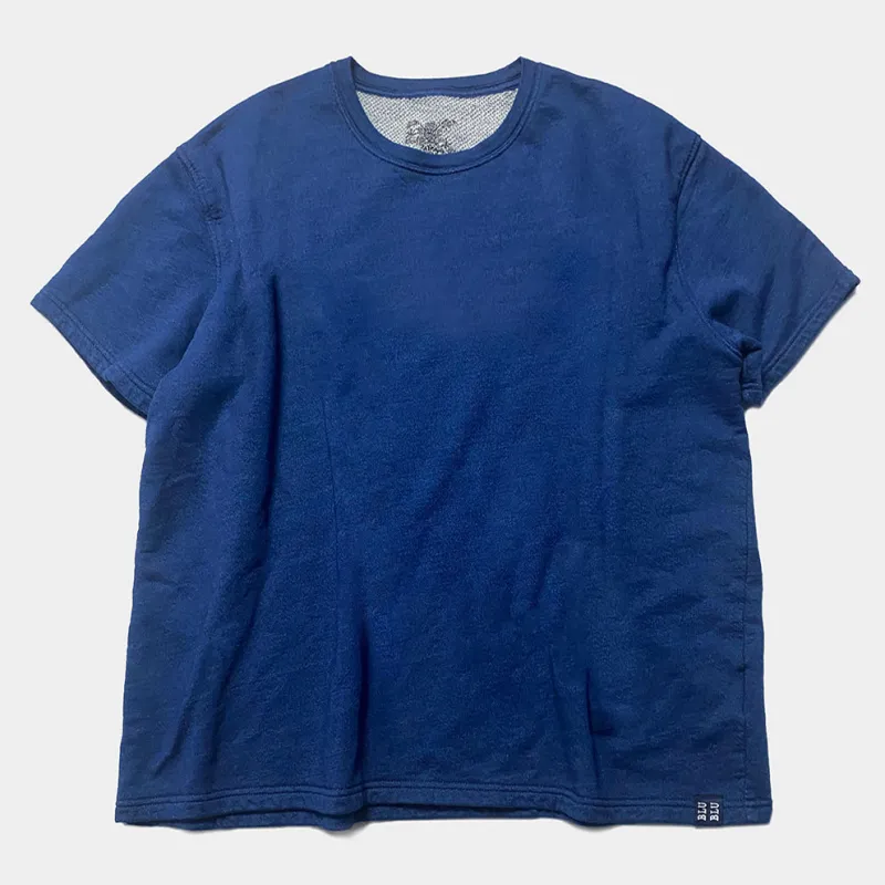 BZEN M.3083 LENNY RELAX FIT INDIGO FRENCH TERRY TEE WITH BLU BLU EMBROIDERY-290GSM-E0 INDIGO sold by Bzen