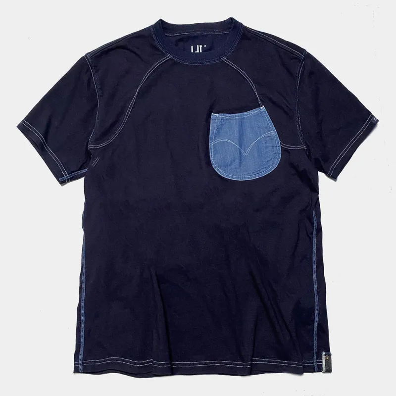 DDL 302A DIEGO-LUCKY REGULAR FIT WESTERN INSPIRED INDIGO JERSEY POCKET TEE-180GSM-E1 INDIGO sold by Bzen