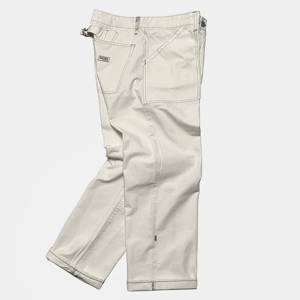 BZEN M.1077 QUENTIN L32 RELAX STRAIGHT 4 POCKET CANVAS BUCKLE BACK WORK PANT -11OZ-E0 WHITE sold by Bzen product image thumbnail 3