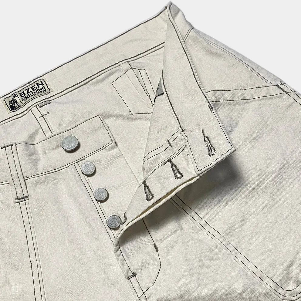 BZEN M.1077 QUENTIN L32 RELAX STRAIGHT 4 POCKET CANVAS BUCKLE BACK WORK PANT -11OZ-E0 WHITE sold by Bzen product image thumbnail 5