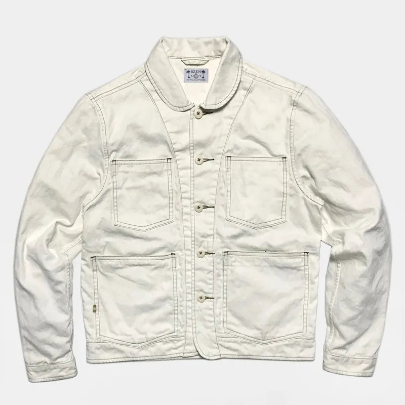 BZEN M.3049R-MATTY 4P SLUB TWILL COTTON LINEN REGULAR FIT 4 POCKET BLAZER-E0 WHITE sold by Bzen