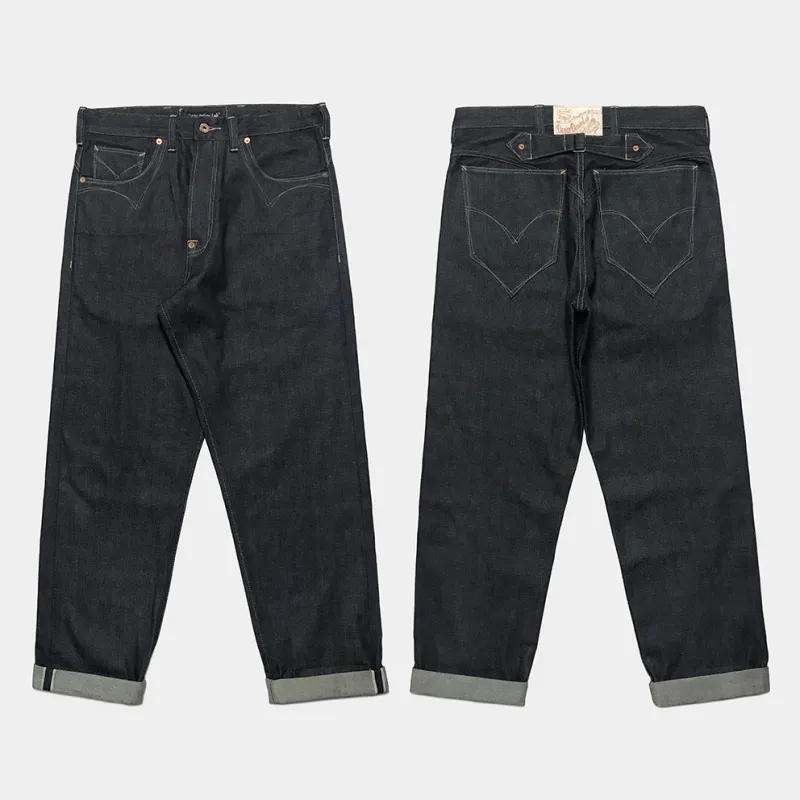 DDL 513S-V-BT RELAX STRAIGHT WESTERN INSPIRED 5 POCKET JEAN CONE MILLS WHITE OAKS-12.25oz BT SELVEDGE-RAW INDIGO sold by Bzen