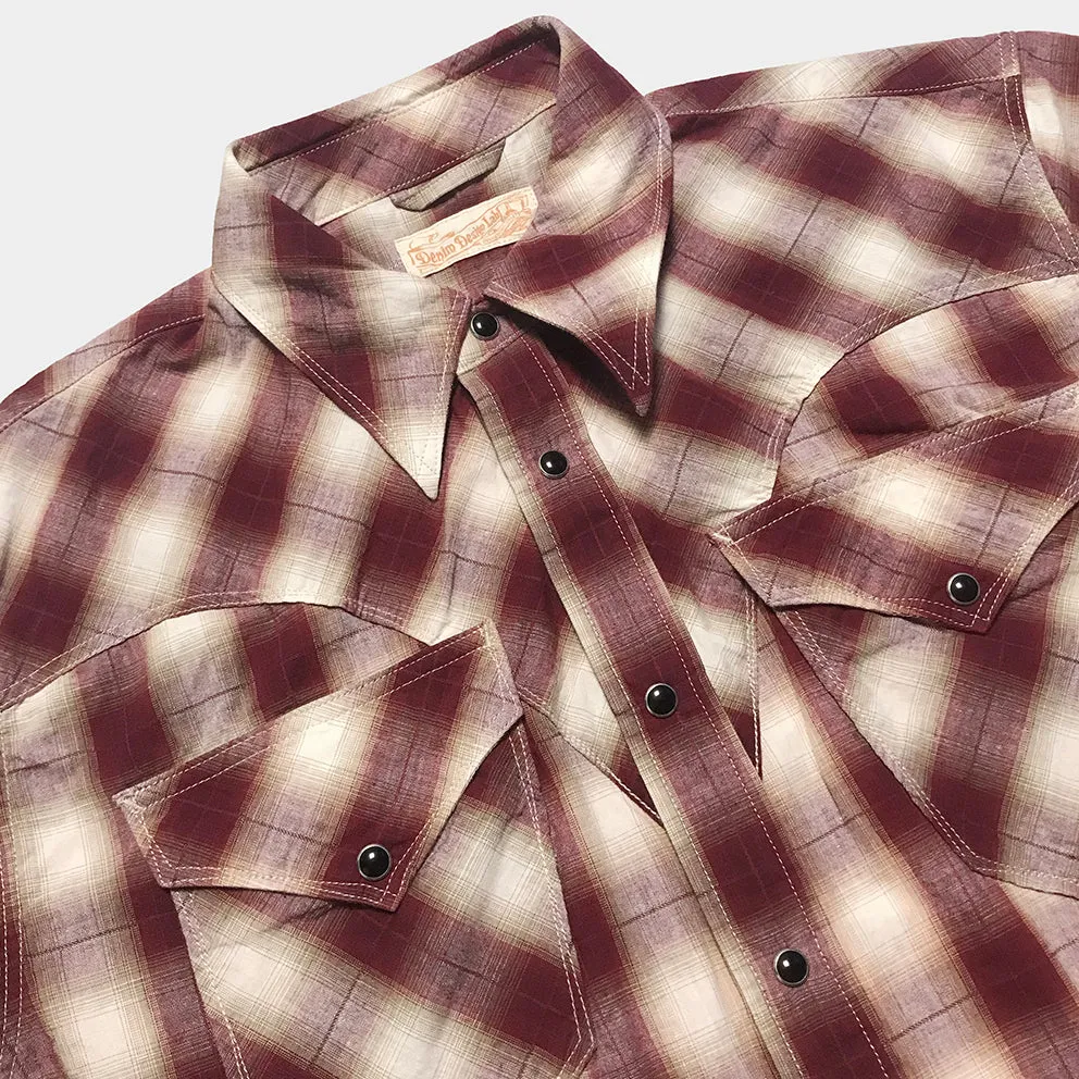 DDL 323R-DEL TORO 'V' REGULAR FIT 2 POCKET SHORT SLEEVE WESTERN OMBRE PLAID SHIRT-E0 RED sold by Bzen product image thumbnail 4