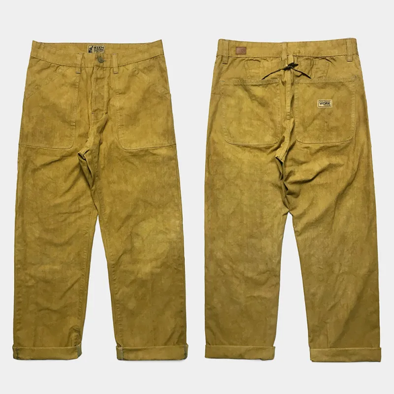 BZEN M.1077 QUENTIN L32 RELAX STRAIGHT 4 POCKET CANVAS BUCKLE BACK WORK PANT VEGGIE DYED-11OZ-E0 CAYENNE sold by Bzen